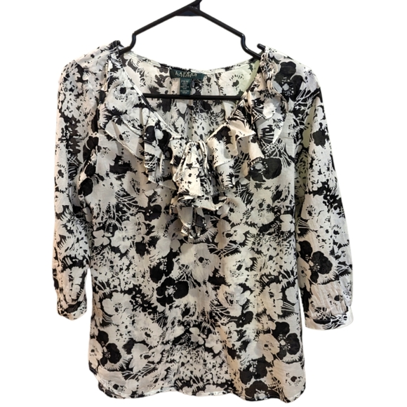 🌟Host Pick🌟 Ralph Lauren Cotton Blouse PM - Picture 1 of 3